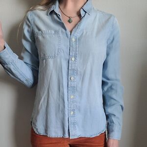 Light Blue Denim Button Up Shirt